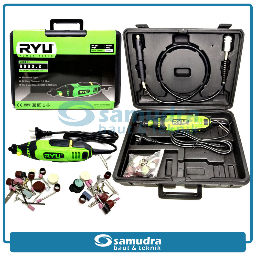 RYU RDG3.2 Mesin Mini Grinder Set 40 pcs Box Plastik