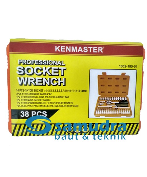 KENMASTER KCSO-081 Kunci Sok Set 38 pcs Box Plastik Oranye
