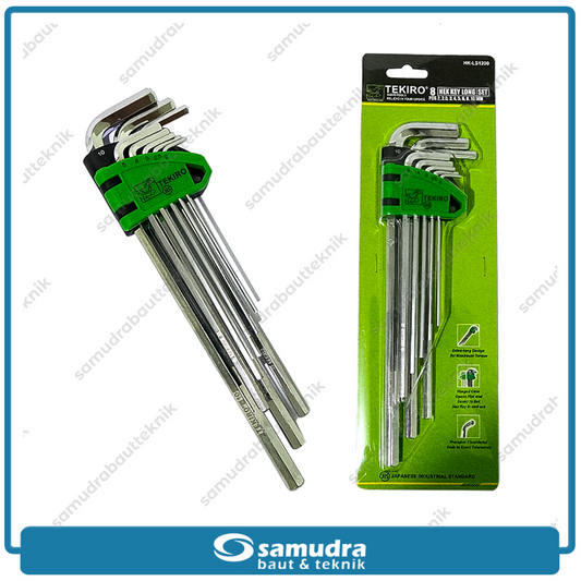 TEKIRO HK-LS1200 Kunci L Set Panjang Flat 8 Pcs 2-10 mm