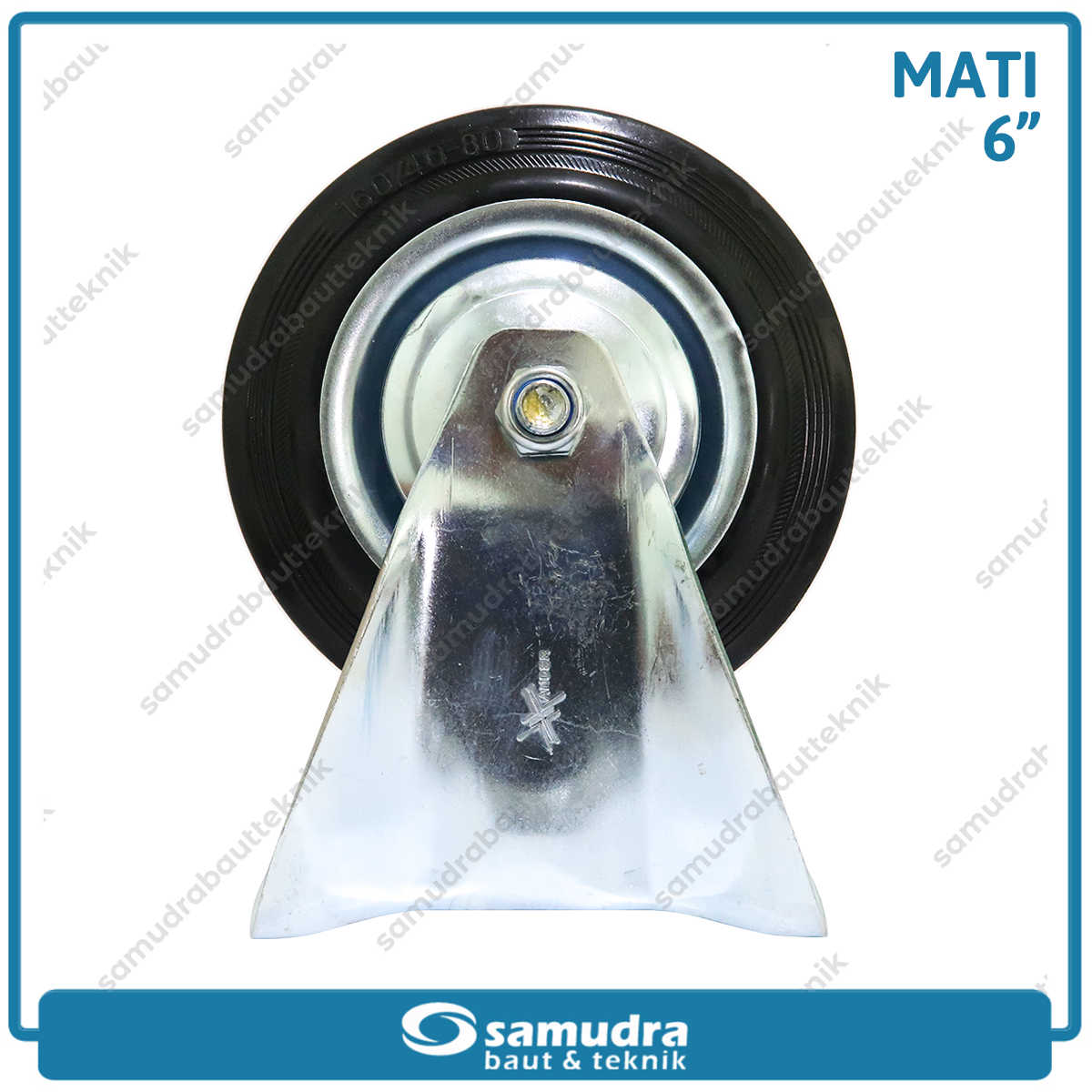 XANDER RODA-361 Roda Karet Hitam Mati 6" - Satuan