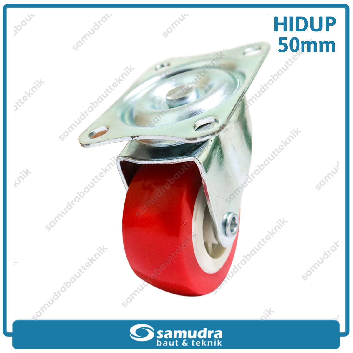 XANDER RODA-429 Roda PU Merah Hidup 2" XD-191-50mm - Satuan