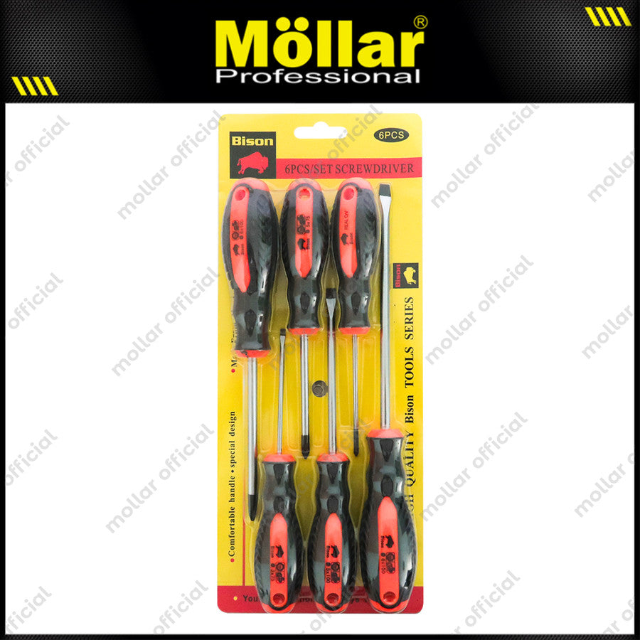 BISON 9922 Obeng Gagang Karet Set 6 pcs