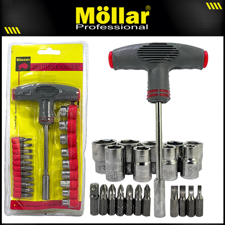 BISON G17150 Obeng Socket T Set 21 pcs