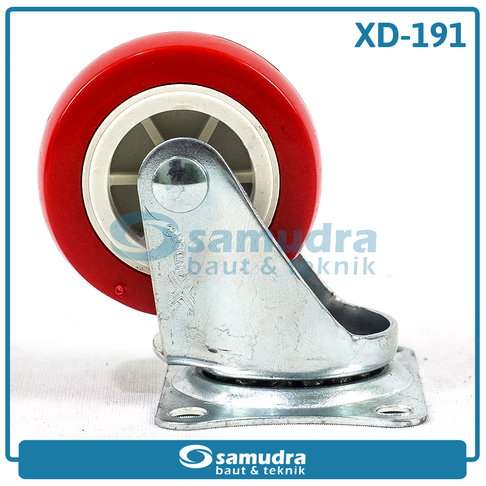 XANDER RODA-429 Roda PU Merah Hidup 2" XD-191-50mm - Satuan