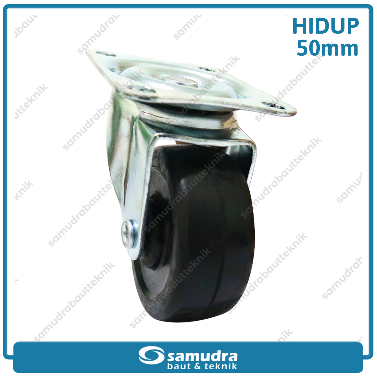 XANDER RODA-341 Roda Gepeng Karet Hitam Hidup 2" XD-350-50mm - Satuan