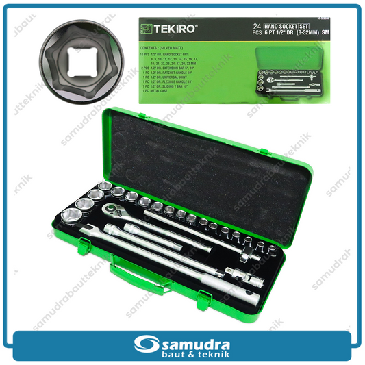 TEKIRO SC-SE0598 Kunci Sok Set 24 pcs 6PT 8-32 mm Box Kaleng