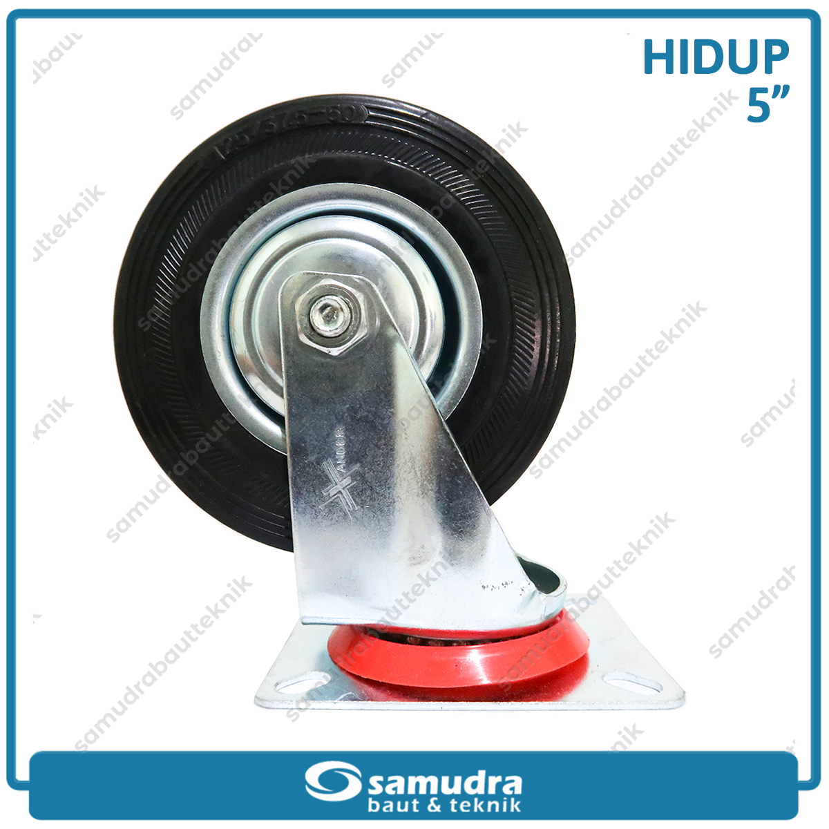 XANDER RODA-348 Roda Karet Hitam Hidup 5" - Satuan