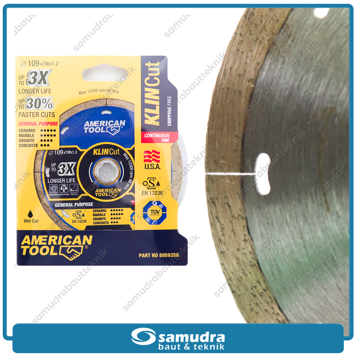 AMERICANTOOL 8959358 Diamond Wheel 4" Klin Cut