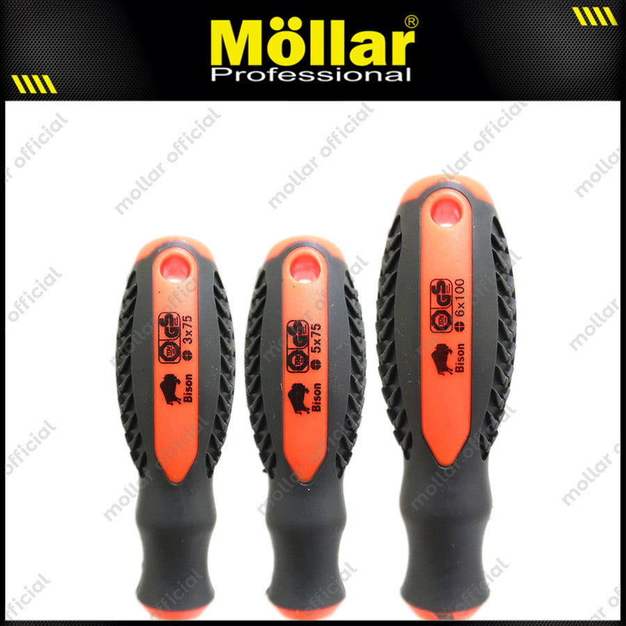 BISON 9922 Obeng Gagang Karet Set 6 pcs