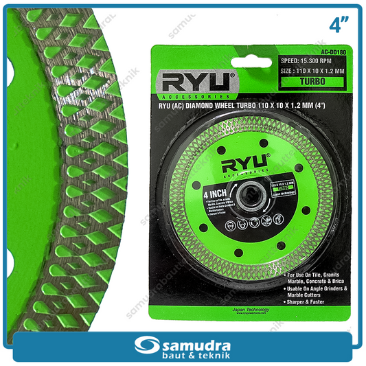 RYU AC-DD180 Mata Potong Keramik Turbo 4" / Diamond Wheel