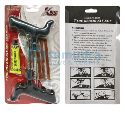 K55 K55-ER-TR-SET1 Alat Tambal Ban Tubles Set Gagang Plastik