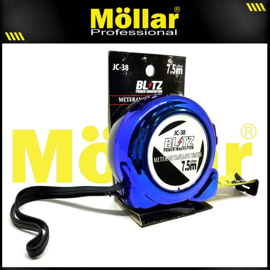 BLITZ JC38 Meteran 7.5 meter x 25 mm Warna Biru