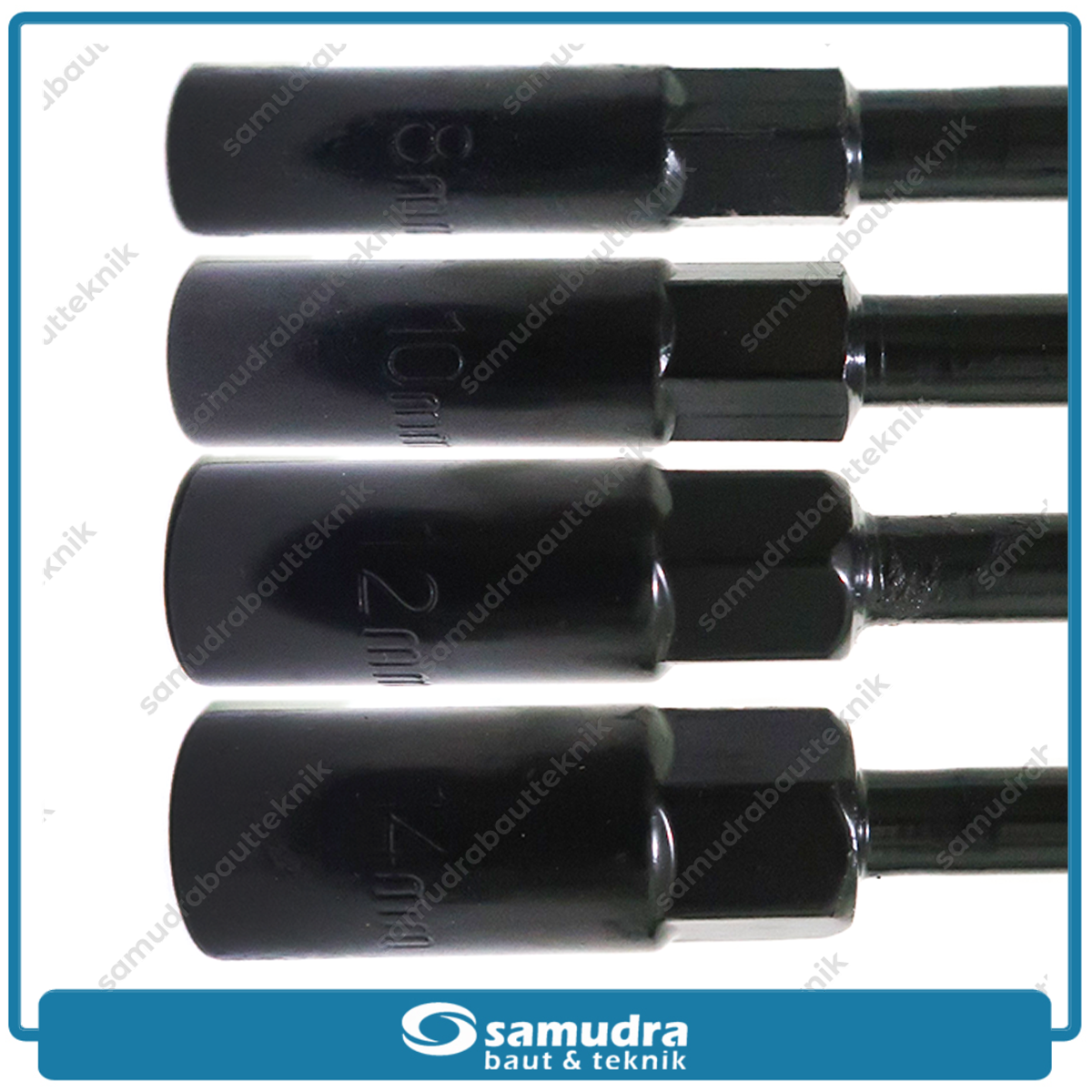 Paket 4 Set KTP Kunci Sok T Hitam 8-10-12-14 mm Sock Shock Socket Wrench Alat Buka Baut Mur