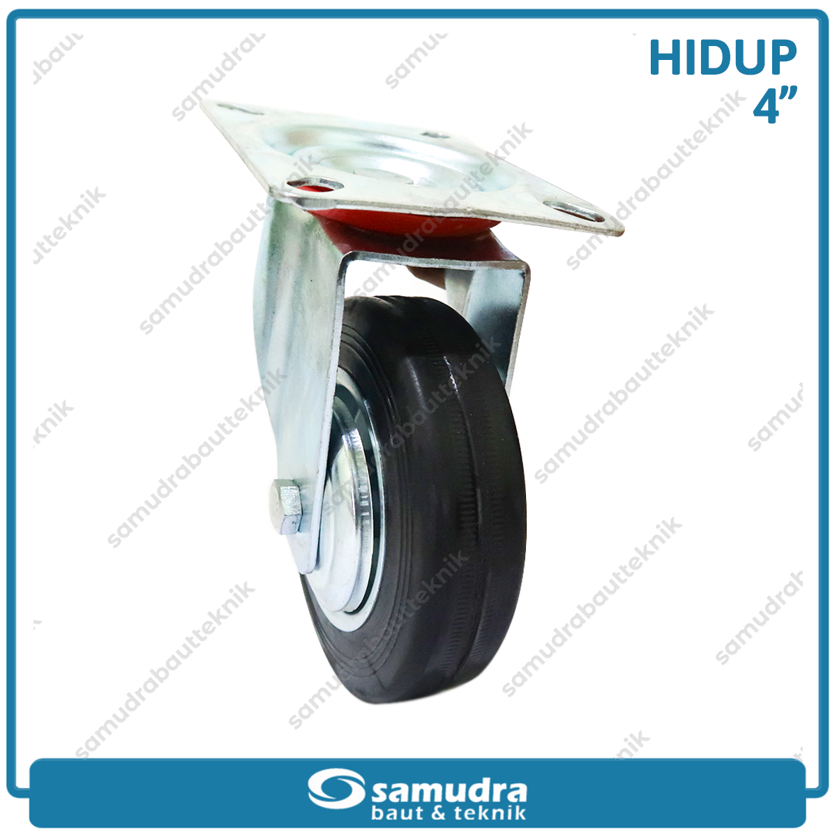 XANDER RODA-195 Roda Karet Hitam Hidup 4" - Satuan