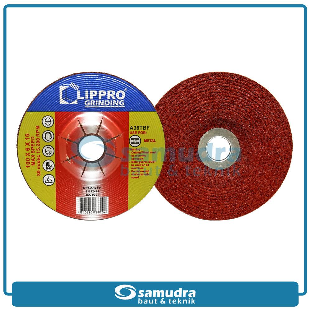 LIPPRO 88204 Mata Gerinda Poles Besi 4" / Grinding Wheel A36TBF