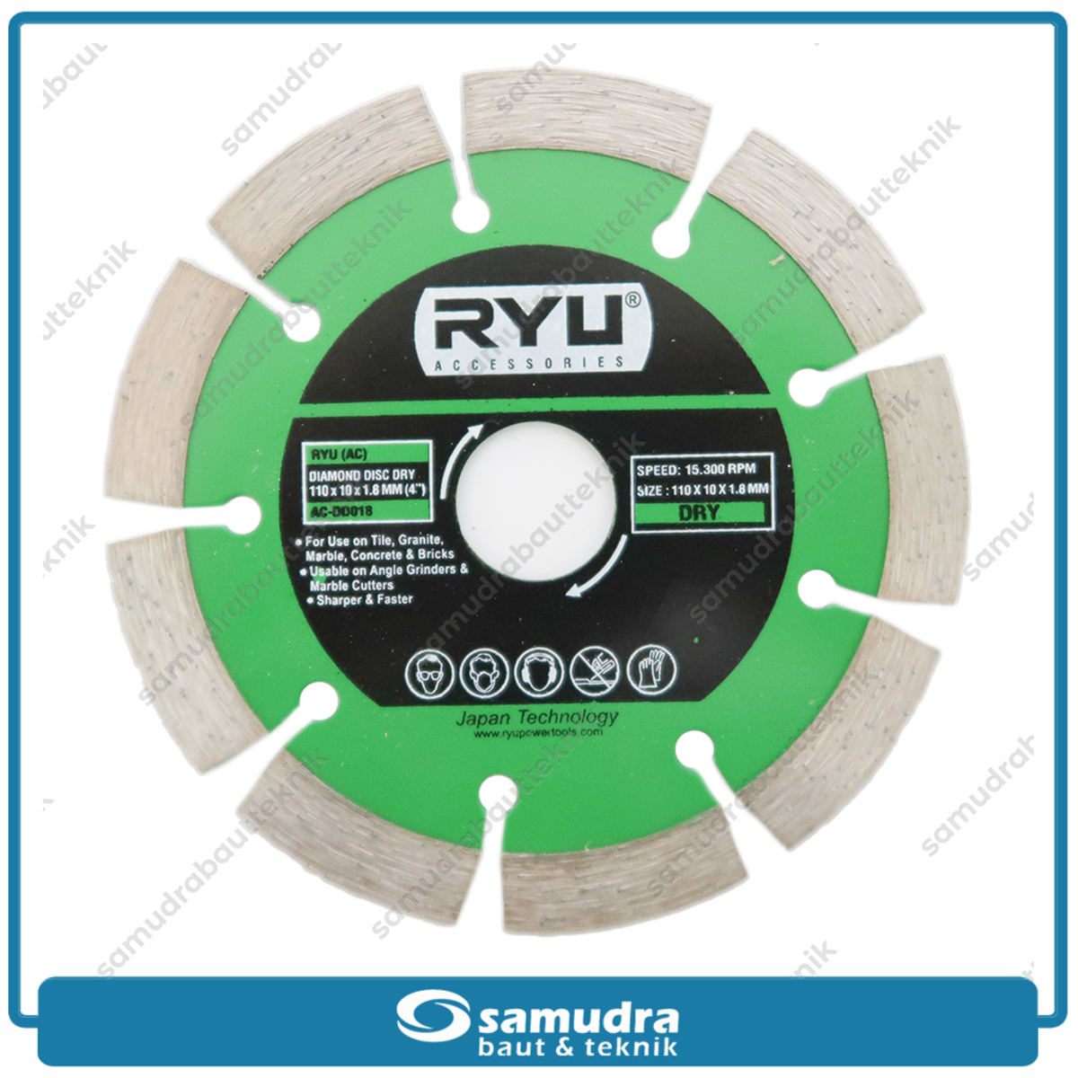 RYU AC-DD018 Mata Potong Keramik Kering 4" / Diamond Wheel Dry