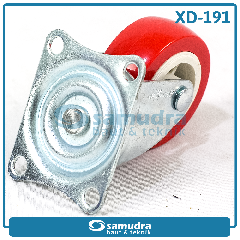 XANDER RODA-429 Roda PU Merah Hidup 2" XD-191-50mm - Satuan