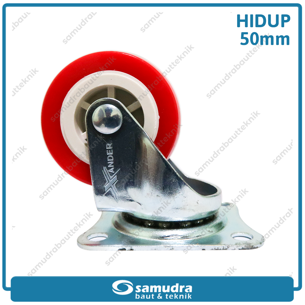 XANDER RODA-429 Roda PU Merah Hidup 2" XD-191-50mm - Satuan
