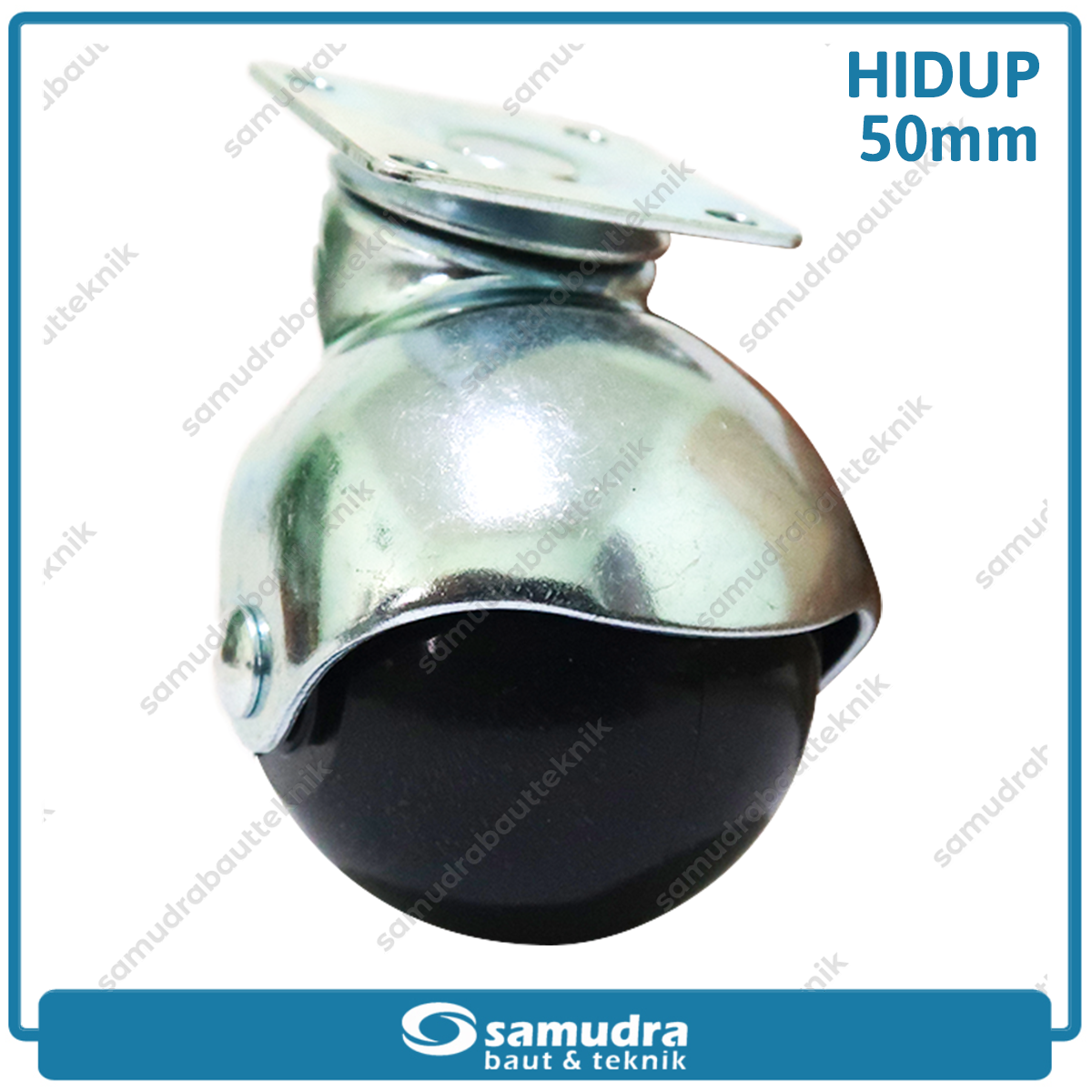 XANDER RODA-340 Roda Bulat PVC Rata Hitam Hidup 2" XD-850-50mm - Satuan