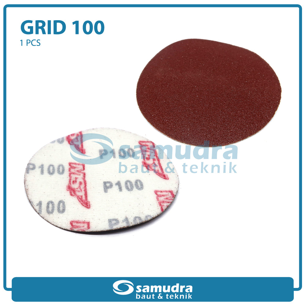 MST MST-YF-VS-410 Amplas Velcro Bulat No. 100 Mesin Gerinda 4"