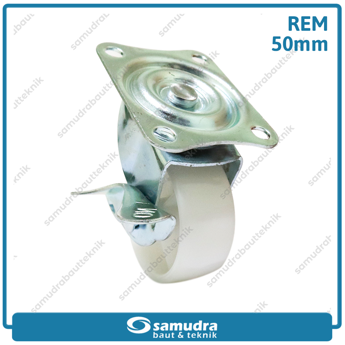 XANDER RODA-492 Roda PP Nylon Putih Hidup Rem 2" XD-1125-50mm - Satuan