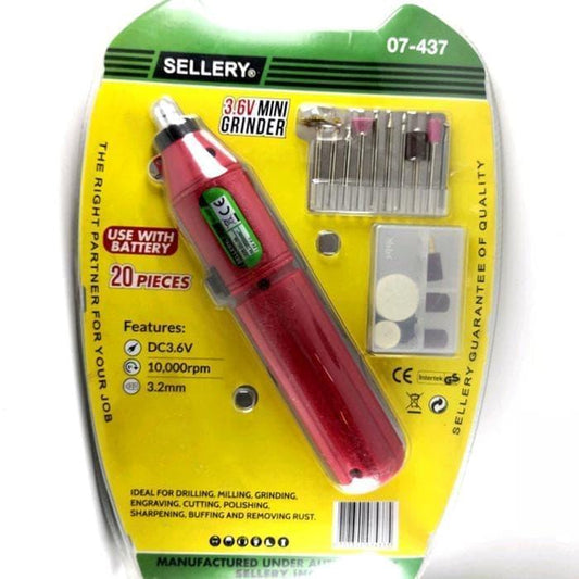 SELLERY 04-437 Mesin Mini Grinder Set 20 pcs Baterai 3.6V Blister