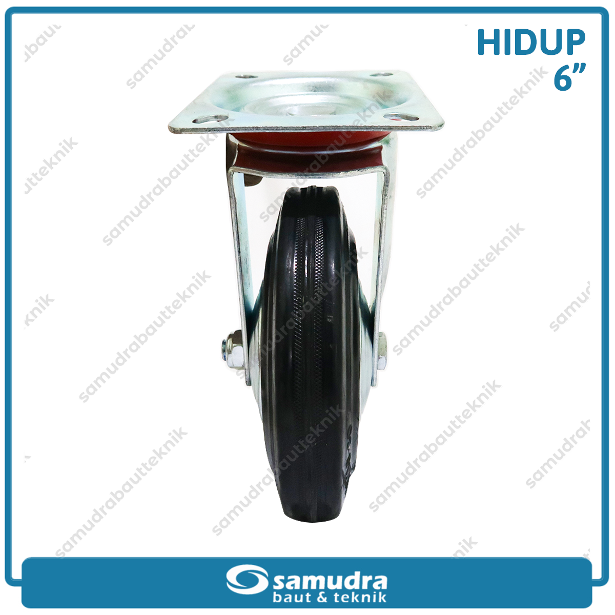 XANDER RODA-359 Roda Karet Hitam Hidup 6" - Satuan