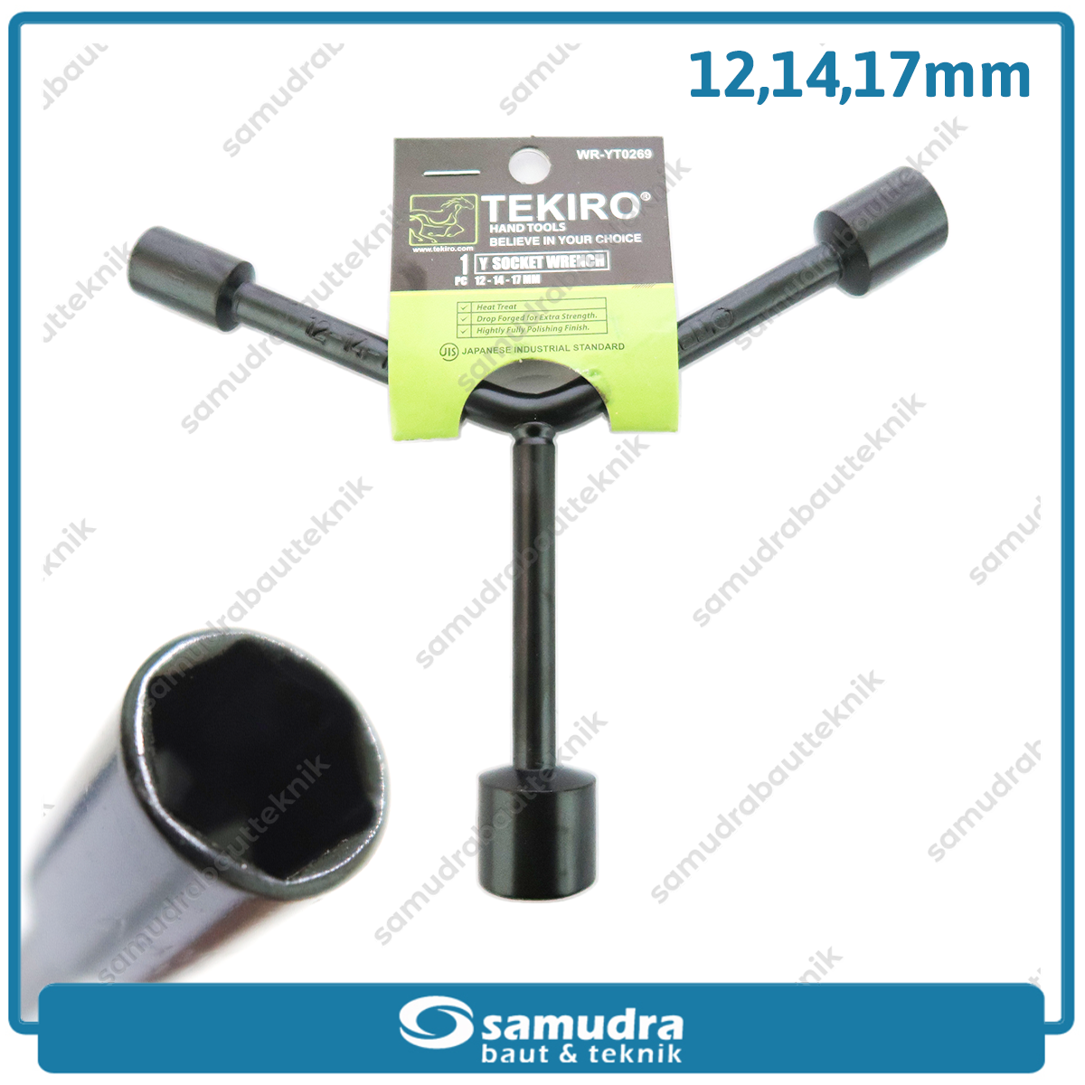 TEKIRO WR-YT0269 Kunci Sok Y Pendek 12-14-17 mm
