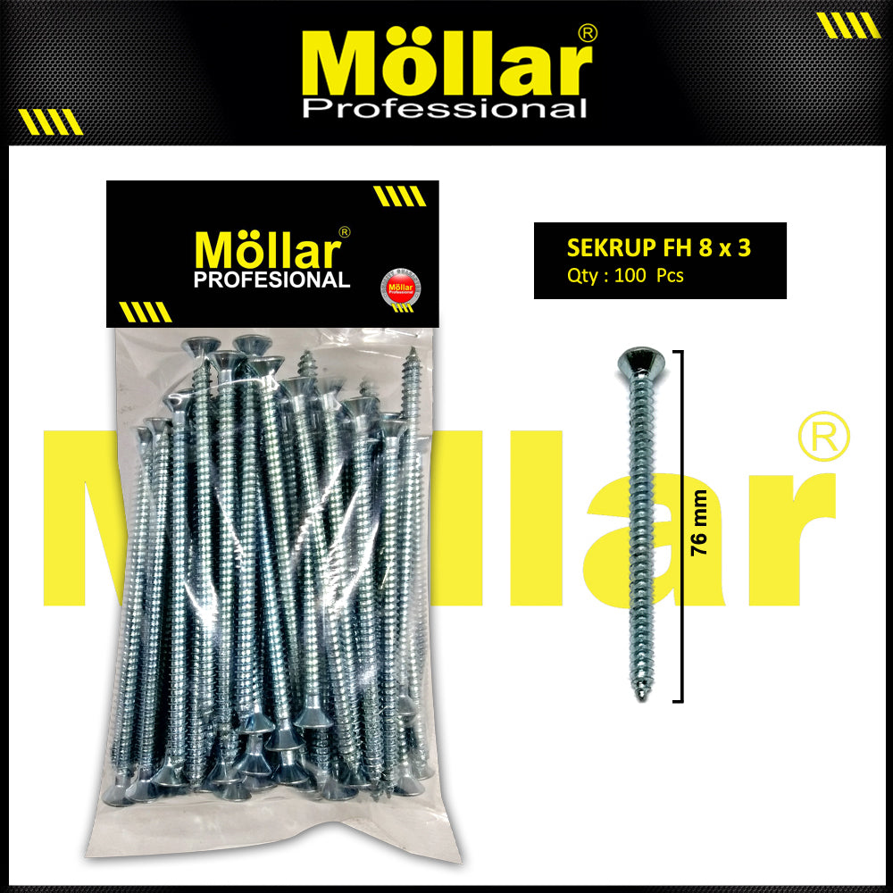 MOLLAR 93-062 Sekrup FH 8 x 3 - 100 pcs