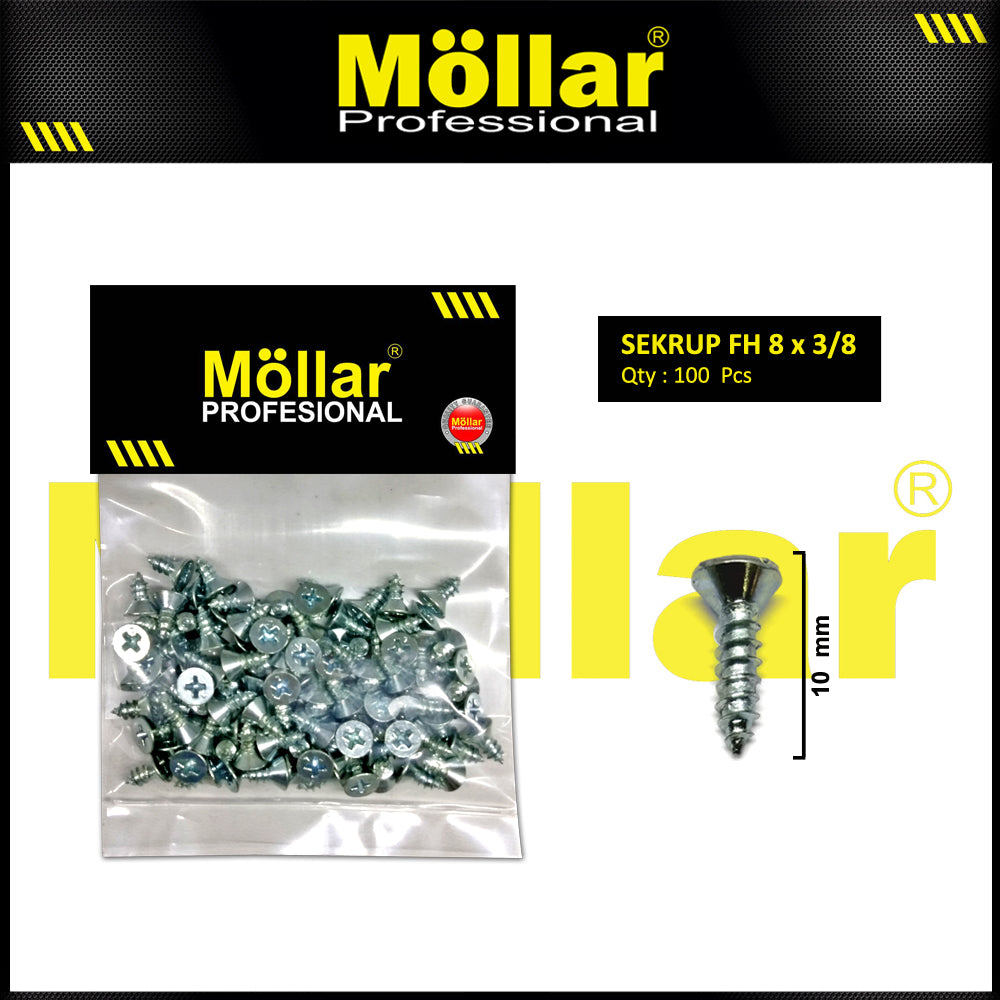 MOLLAR 93-052 Sekrup FH 8 x 3/8 - 100 pcs