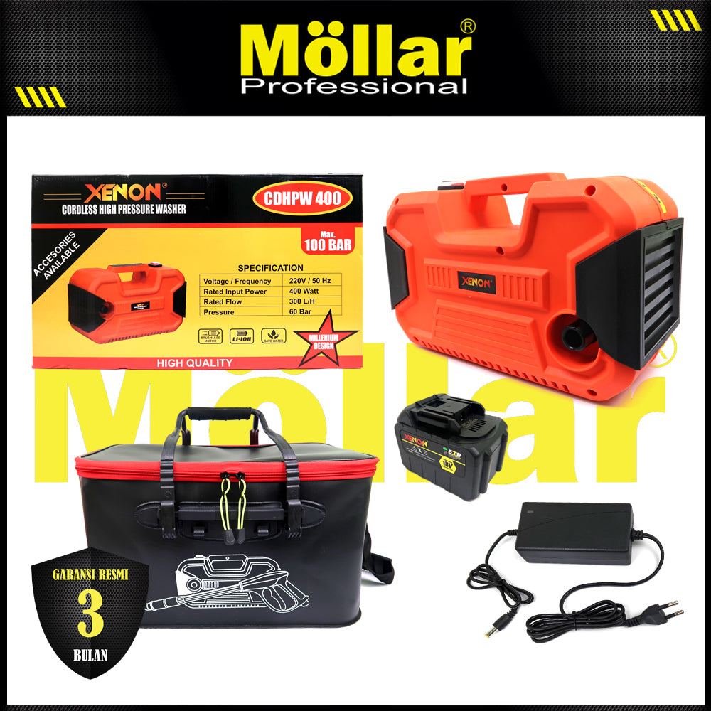 XENON CD-HPW400 Mesin Jet Cleaner Cordless Baterai 18V 400 Watt