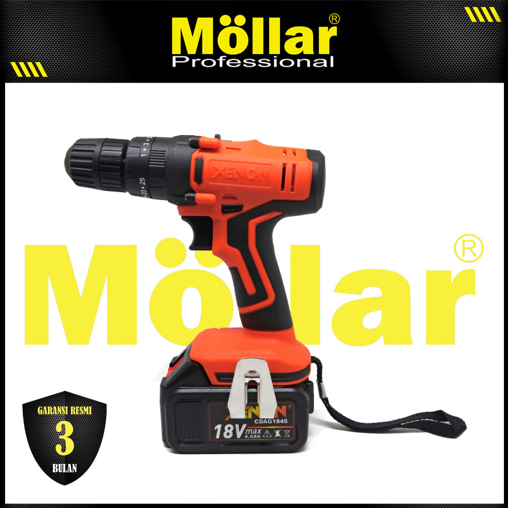 X-2 XENON CDAG Gerinda Cordless 18V 4.0 Ah & CDID Bor Impact Baterai