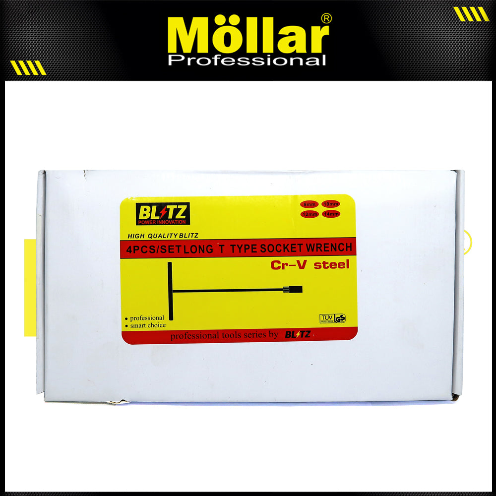 BLITZ 14790 Set 4 Pcs Kunci Sok T Hitam 8-10-12-14 mm