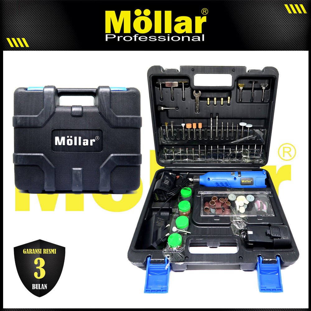 MOLLAR CMG12125A Mesin Mini Grinder Set Baterai 12V / Cordless Mini Grinder