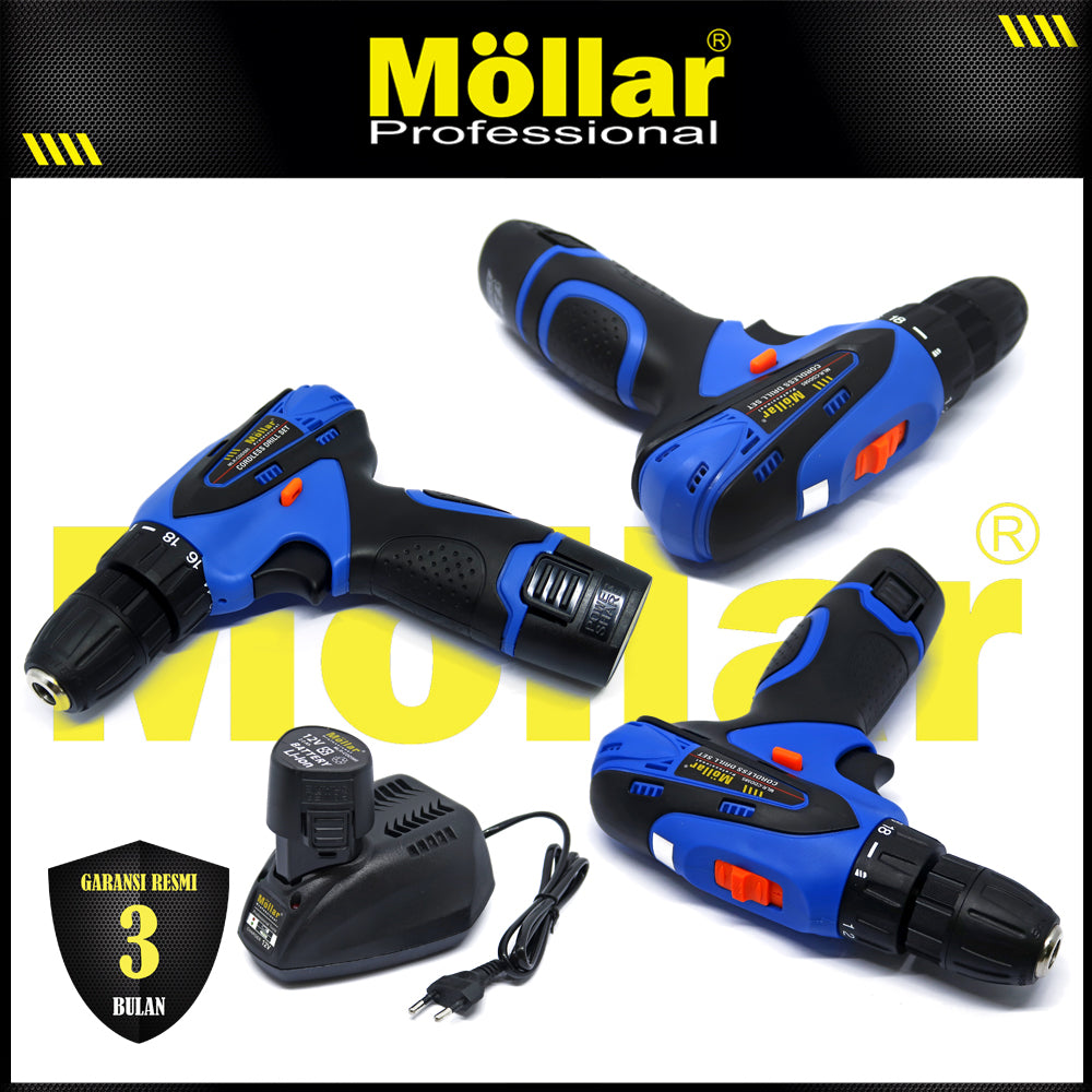 MOLLAR CDD585 Mesin Bor Baterai Aksesoris 12V / Cordless Drill