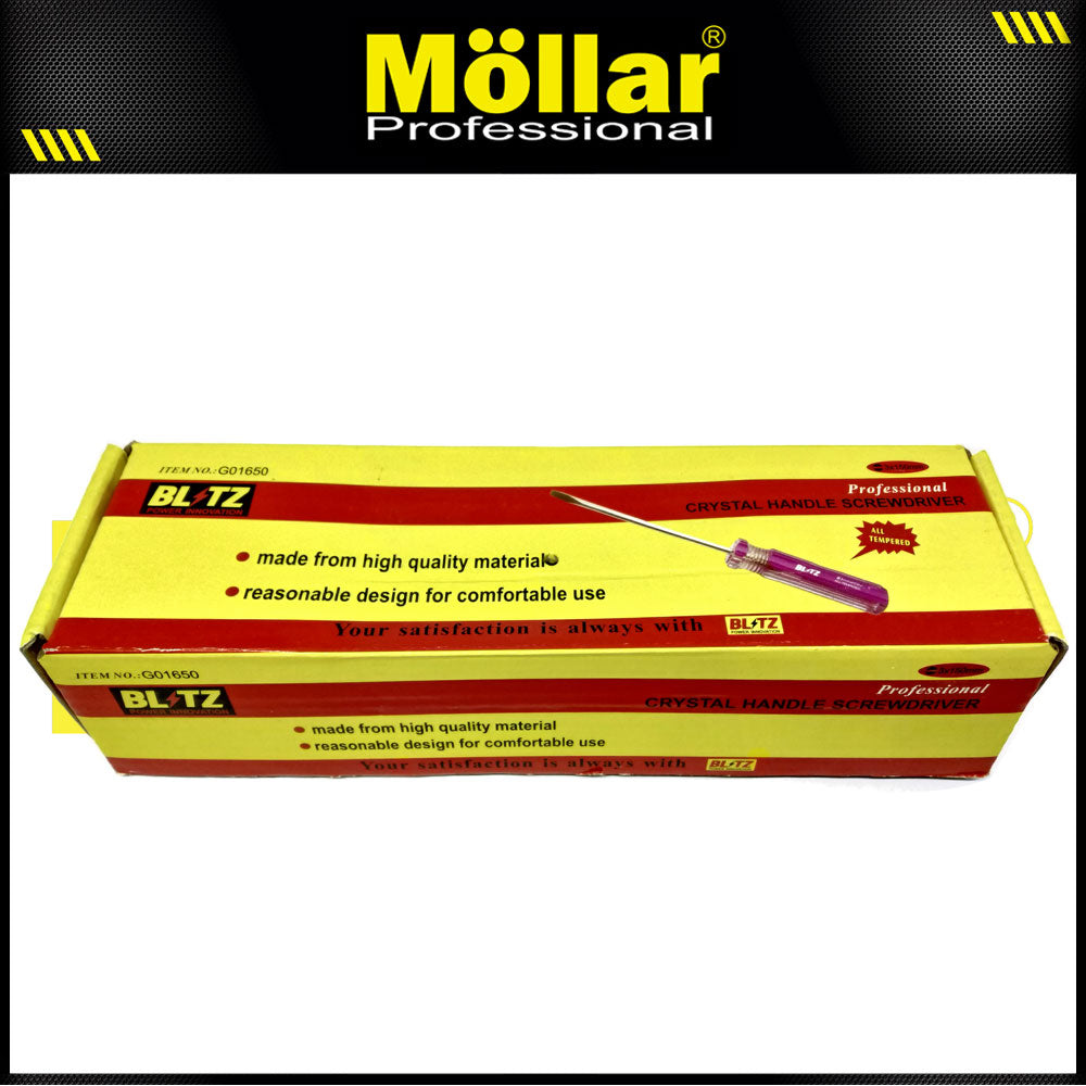 BLITZ Obeng Radio 6 Inch X 3 Mm Minus (-) Panjang 15 Cm - 1 Pak 24 pcs