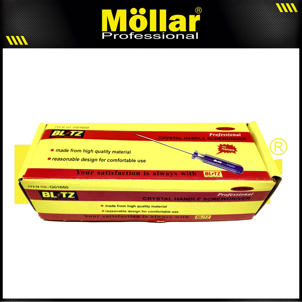 BLITZ Obeng Radio 4 Inch X 3 Mm Plus (+) Panjang 10 Cm - 1 Pak 24 pcs