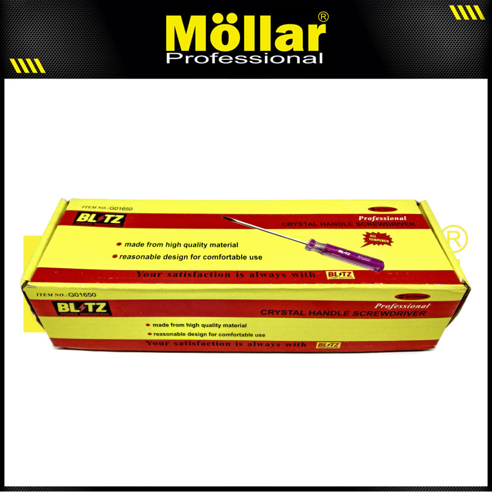 BLITZ Obeng Radio 5 Inch X 3 Mm Minus (-) Panjang 12.5 Cm 1 Pak 24 pcs