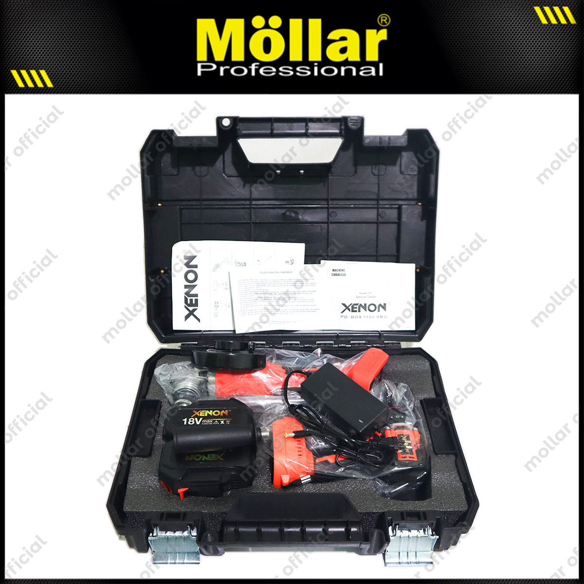 XENON CS2AGID Set 2in1 Cordless 18V Angle Grinder 4" & Impact Drill 10 mm