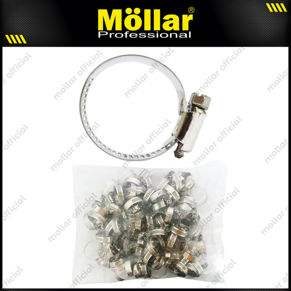 BISON Klem Selang 1-1/2" Inch Stainless Steel Hose Clips - Isi 100 Pcs