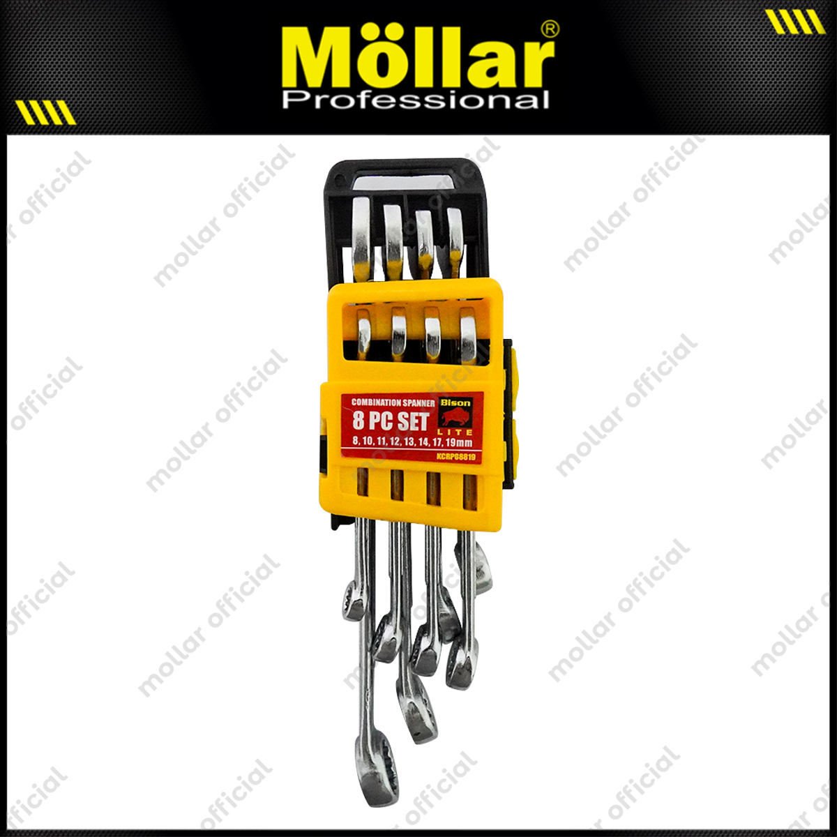 BISON KCRP08819 Lite Kunci Ring Pas Set 8 pcs (8-19 mm)