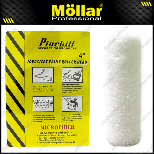 PINEHILL PH-860-White-GD Refill Bulu Kuas Roll Microfiber 4" Set 10 pcs