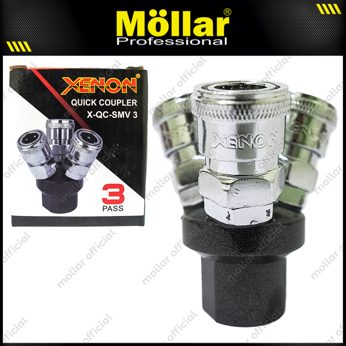 XENON Kopler Angin 1/4" Cabang 3 QC-SMY
