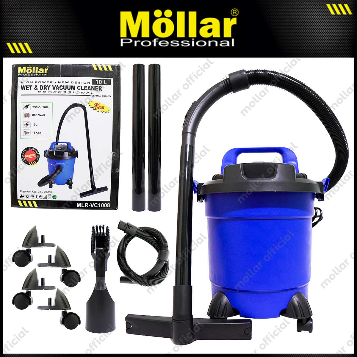 MOLLAR VC1008 Mesin Vacuum Cleaner Listrik 10 Liter