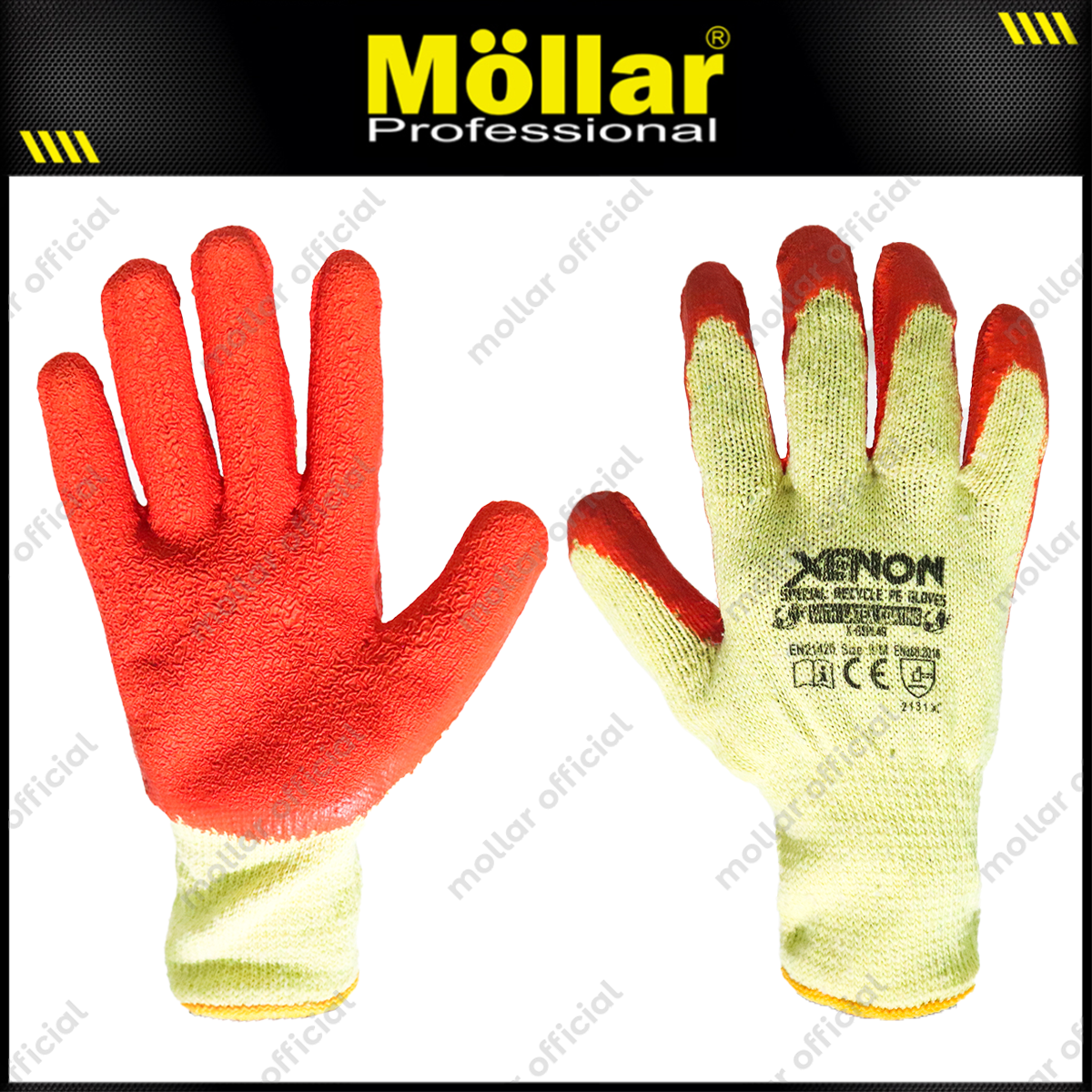 XENON X-GSPL49 Sarung Tangan Safety PE (10/XL) Kuning Oranye