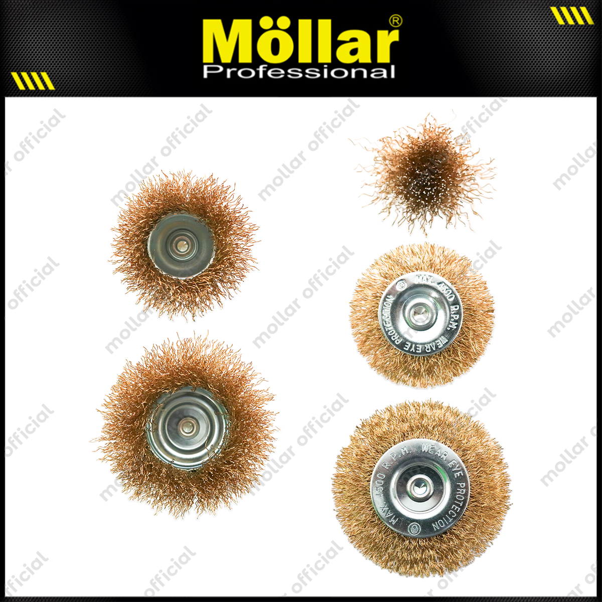 MOLLAR D83610 Mata Bor Sikat Kawat Set 5 pcs 25-65 mm