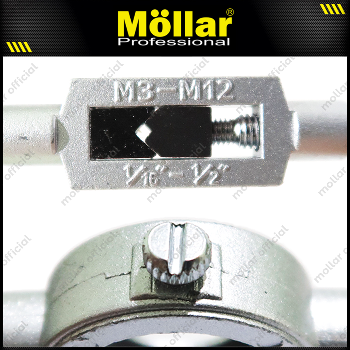 Paket MOLLAR Hand Tap & Die Set 11 pcs Senai Ulir Mur Baut Drat Skrup