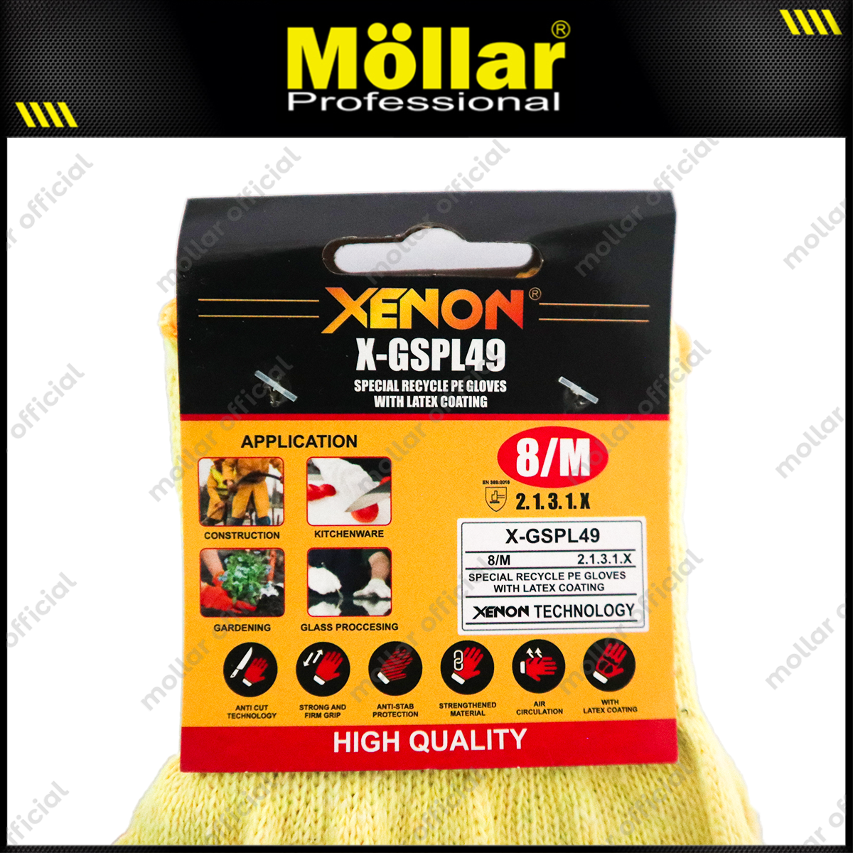 XENON X-GSPL49 Sarung Tangan Safety PE (8/M) Kuning Oranye