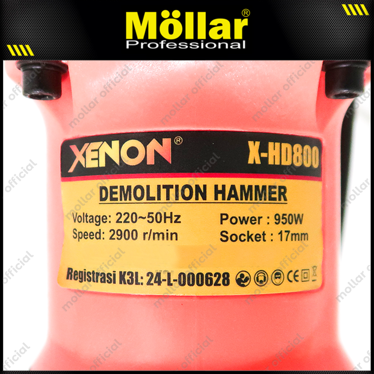 XENON X-HD800 Mesin Bor Jack Hammer Hexagon 950 Watt / Demolition Hammer