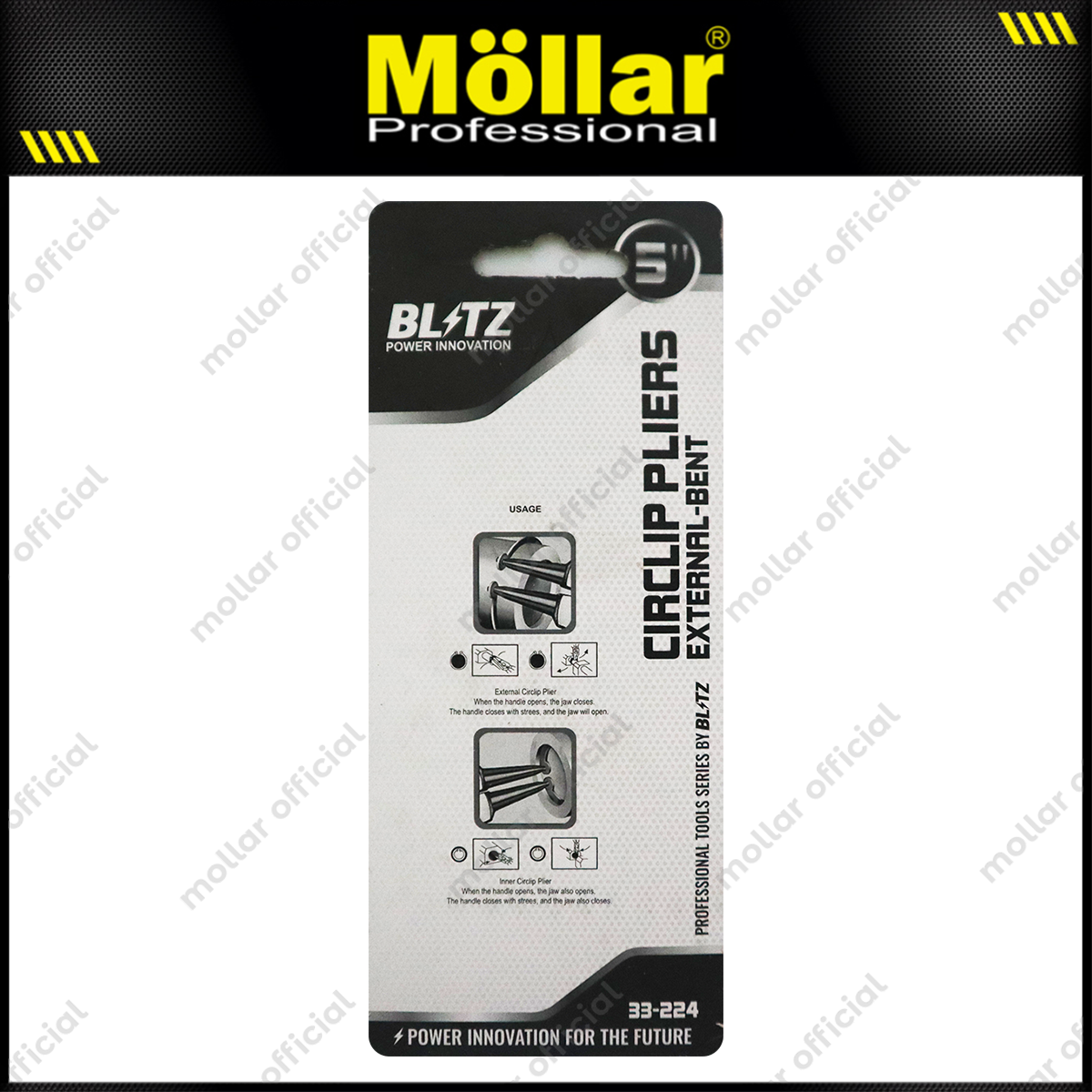 BLITZ 33-224 Tang Circlip Bengkok Buka 5" / Tang Snapring External Bent